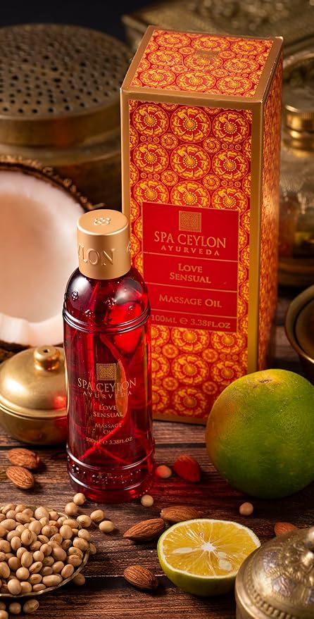 SPA CEYLON Love Sensual Massage Oil for Ultimate Relaxation | Body Oil Massage | Natural Massage Oil