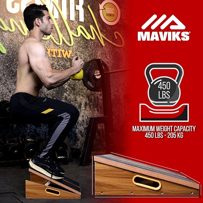 Professional Adjustable Calf Stretcher Slant Board for Squats for Ankle and Achilles Stretching, Posture Wooden Slant Board for Calf Stretching, Squat Wedge for Physical therapy & Exercise