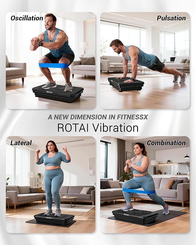 Vibration Plate for Lymphatic Drainage & Full Body Workout - Home Exercise Machine for Weight Loss and Muscle Toning for Men & Women, 400 lbs Capacity Fitness Platform