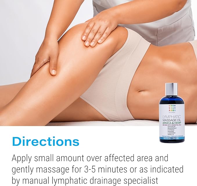 Bruizex Lymphatic Drainage Massage Oil with Arnica & Hemp Seed Oil for After Care Routine & Lymphatic Drainage Massager, Liposuction, 360 Lipo, BBL, Tummy Tuck Procedure, Calming Formula - 8.5 Oz