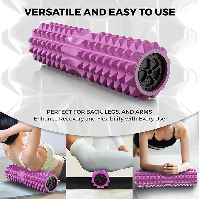 Nordic Lifting Vibrating Foam Roller w/ 5-Speed Vibration – High-Density EVA Foam for Deep Tissue Massage, Relaxation & Mobility Support