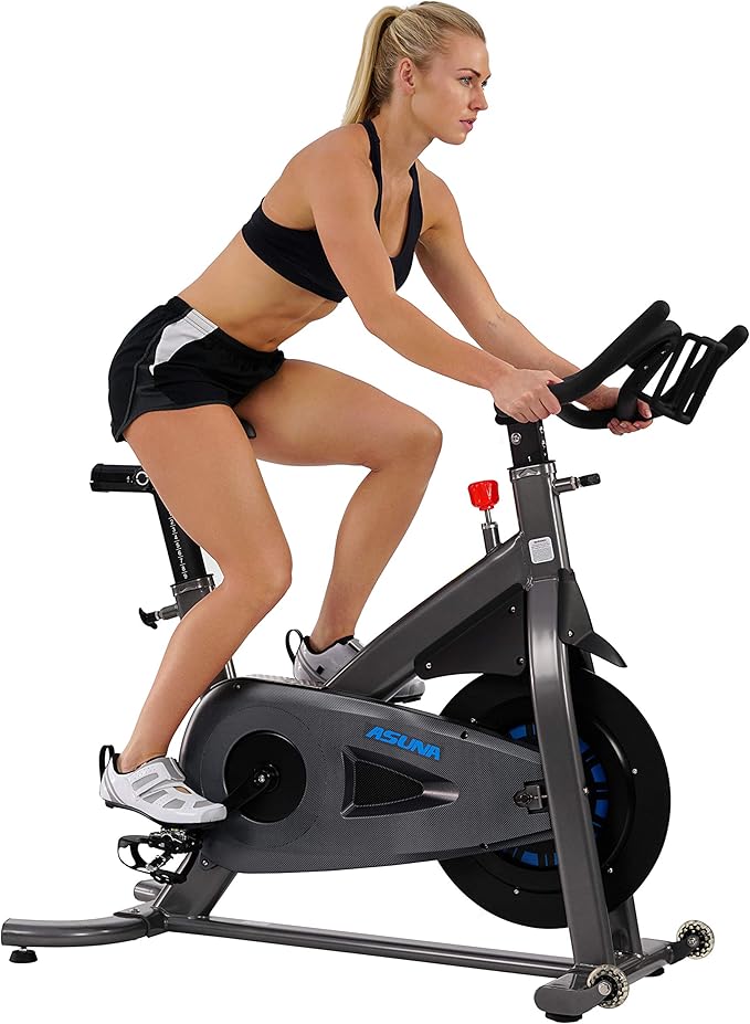 Sunny Health & Fitness Premium ASUNA Indoor Stationary Exercise Bike, Indoor Cycling Equipment w/Step-less Magnetic Resistance Plus Adjustable Handlebar & Seat, Home Cardio Training Machine for Adult