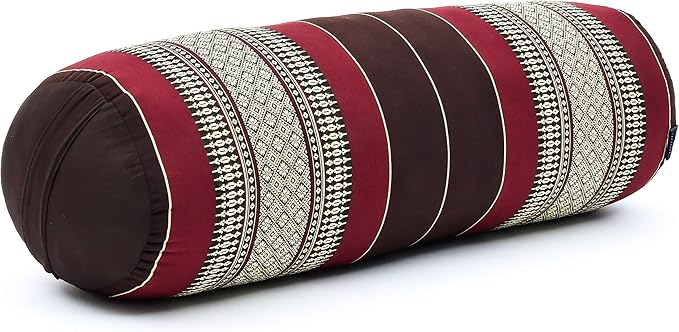 Leewadee Yoga Bolster - Standard Size – Large Meditation Cushion, Tube Pillow for Comfortable Reading, Pilates Equipment, Kapok Filling, 24 x 10 x 10 inches