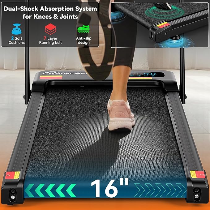 Small Walking Pad Treadmill with Incline - Under Desk Treadmills with Vibration Plate, 2.5HP Compact Portable Walking Pads with Handle Bar for Home Small Spaces, Office, Remote Control & LED Display