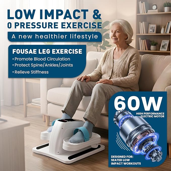 Under Desk Elliptical Machine – Electric Seated Pedal Exerciser for Seniors & Adults, Quiet Ellipse Leg Exerciser with 12-Speed Corded Electric Control, Remote, LCD Foot Pedals for Home Office Workout