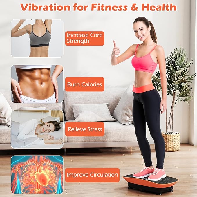 Goplus Vibration Plate Exercise Machine, Vibrating Platform for Lymphatic Drainage w/Remote, LED Display, Home Workout Full Body Shake Board for Weight Loss