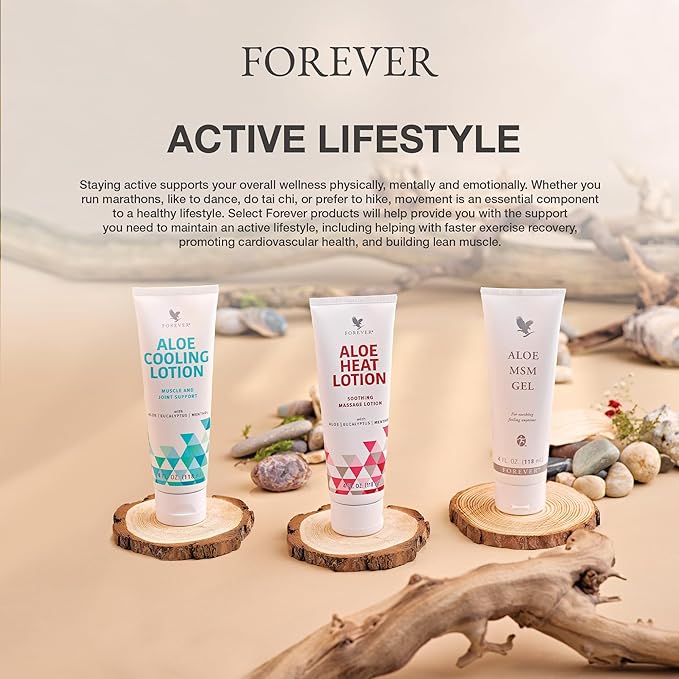 Forever Living - Forever Aloe Heat Lotion with Menthol & Eucalyptus - Skin Nourishment - Vegan-Friendly Formula - 4 fl oz. (Pack of 2)