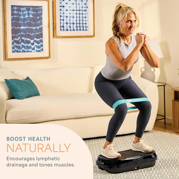 Lifepro Vibration Plate for Lymphatic Drainage – Whole Body Vibrating Platform Exercise Machine for Muscle Toning & Recovery with Remote Max Load 260 lb