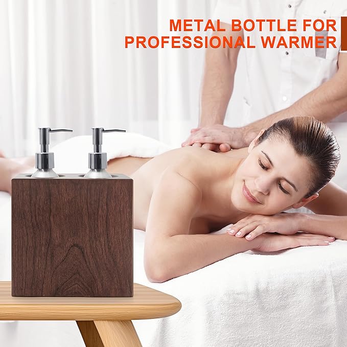 Elitzia ETOH01 ETOH02 Massage Oil Warmer Use Metal Pump Bottle Dispenser 1 Pack 8.45oz/250ml Portable Cylinder Massage Oil Gel Lotion Pump Durable Refillable Containers (Aluminum Bottle)