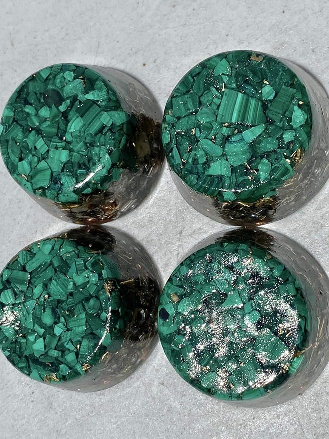 Malachite Orgone Generator Energy Accumulator 528Hz/7.83Hz/Advance Harmonics Many Beautiful Ingredients and Colors! (Malachite)