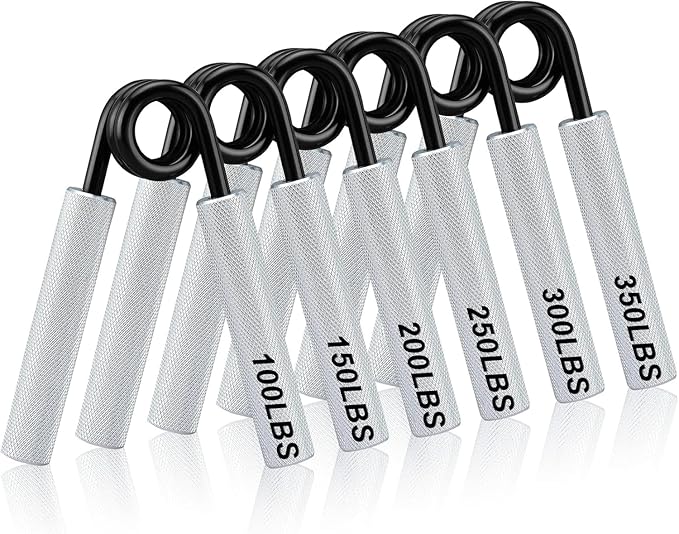 Metal Hand Grip Strengthener Set(100, 150, 200, 250lbs), Grip Strength Trainer, Crushing Grip Trainer, Pinch Grip Trainer, Forearm Exerciser, Gripper Fitness Equipment for Home Gym