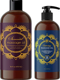 Massage Oils for Massage Therapy Bundle - Maple Holistics Massage Oil Kit with 16 Fl Oz Aromatherapy Lavender Massage Oil for Couples Plus Vanilla Scented Massage Oil Made with Pure Essential Oils