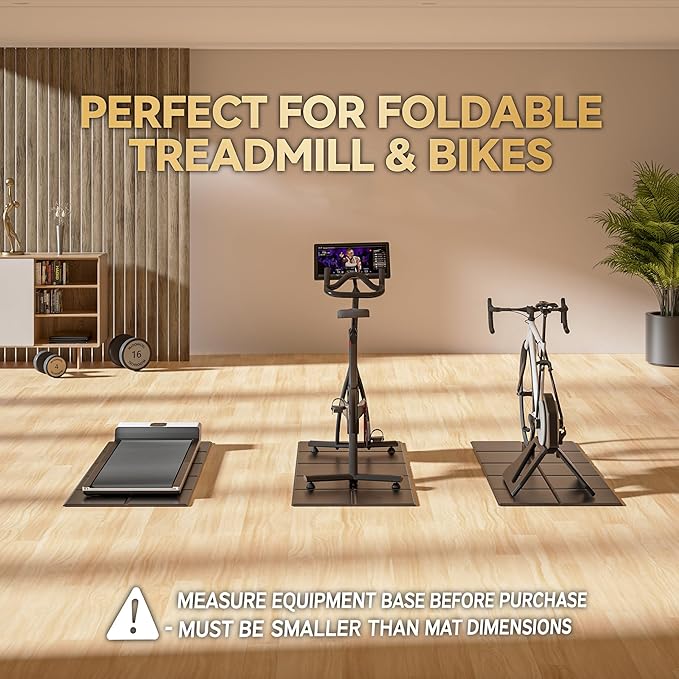 Foldable Treadmill Walking Pad Mat for Carpet Floors,72" x 30" 6mm Thick Treadmill Mat for Hardwood Floor,Indoor Exercise Stationary Bike,Elipitial, Gym Equipment, Noise Shock Absorption