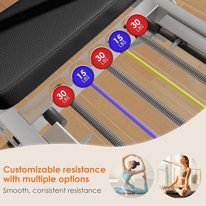 soges Foldable Pilates Reformer Machine for Home Gym, Pilates Workout Equipment for Beginner, Cardio Fitness High Strength Rebounder