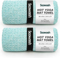 Hot Yoga Towel,Microfiber Yoga Mat Towels Non Slip for Hot Yoga Absorbent Microfiber Sweat Anti-Slip Cover,Bikram,Pilates,Exercise,Fitness 24 inch X 72 inch Blue Green 2 Pack