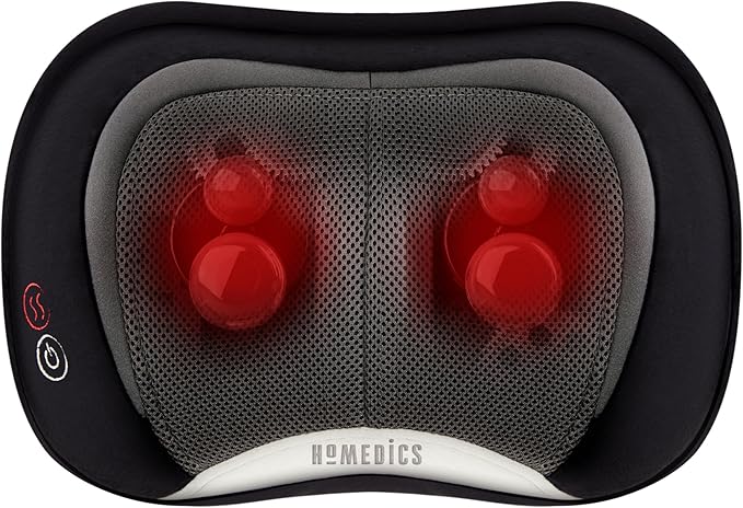 HoMedics 3D Shiatsu Full-Body Massager with Therapeutic Vibration, Soothing Heat with Deep-Kneading Massage Helps Release Tension in Neck, Back, Shoulders, Lightweight for Home, Office, Travel