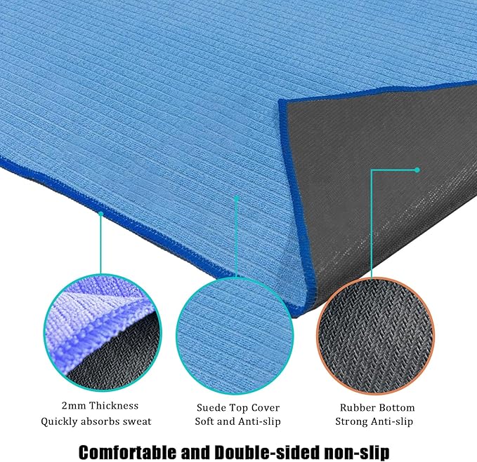 Non-Slip Pilates Reformer Mat Towel for Pilates Reformer Machine Equiment Extra Thick 2mm, 30.5 * 23inch