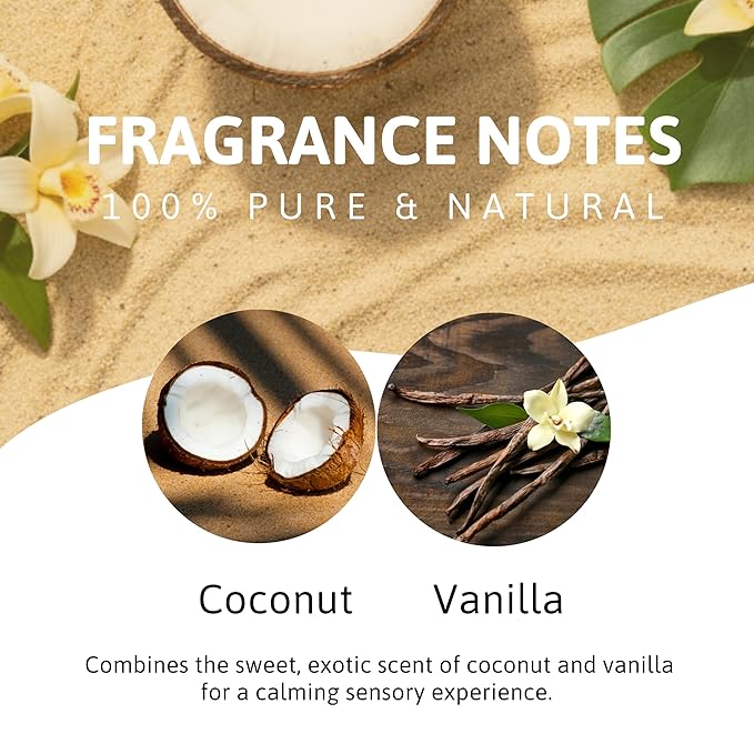 Best of Nature Coconut Vanilla Massage Oil – Lightweight Body Oil for Smooth, Silky Skin, Soft Coconut Vanilla Scent, Ideal for At-Home Massage & Daily Moisturizing, 8 fl oz