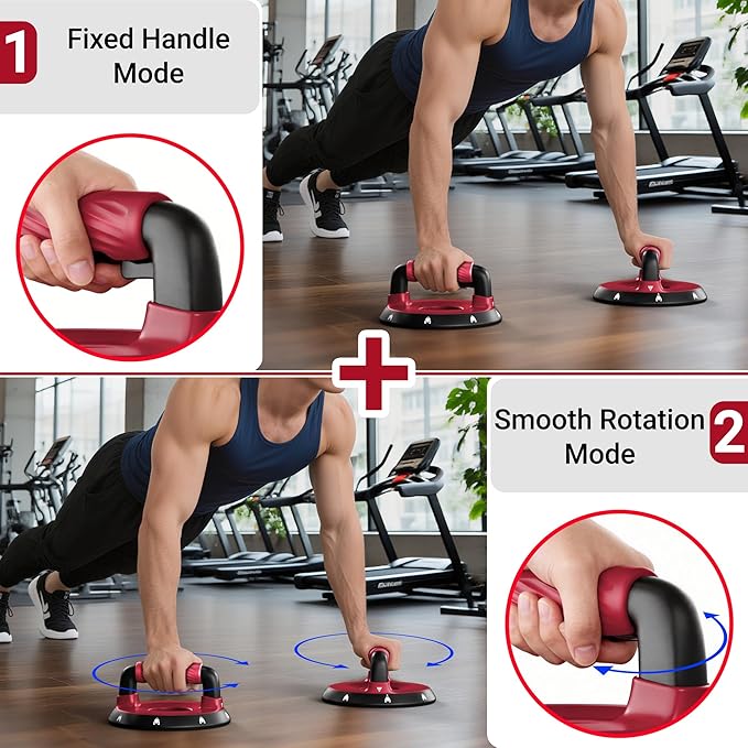 READAEER Push Up Bars, Rotating Handle Design with Bearings for Smooth, Effortless for a Wider Range of Motion, Handle Rotation, Wide Grips with Non-Slip Rubber Pads for Comfort Exercise