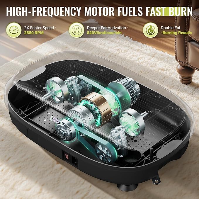 FLYBIRD Vibration Plate Exercise Machine, Adjustable Speed High Intensity Vibration for Muscle Toning Weight Loss Lymphatic Drainage, Full Body Workout Vibration Plate