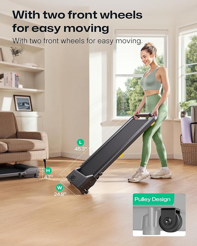 UREVO Walking Pad with Incline, Portable Under Desk Treadmill, 2.5 HP Walking Treadmill Pad for Home and Office, Walking Jogging Running Machine with Remote Control and LED Display