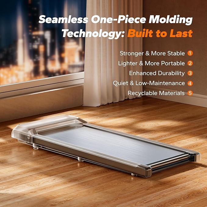 MERACH Walking Pad, Under Desk Treadmill, Portable Mini Treadmills for Home, Seamless One-Piece Molding Design, 265LBS Walkpad with Remote Control, APP, LED Display