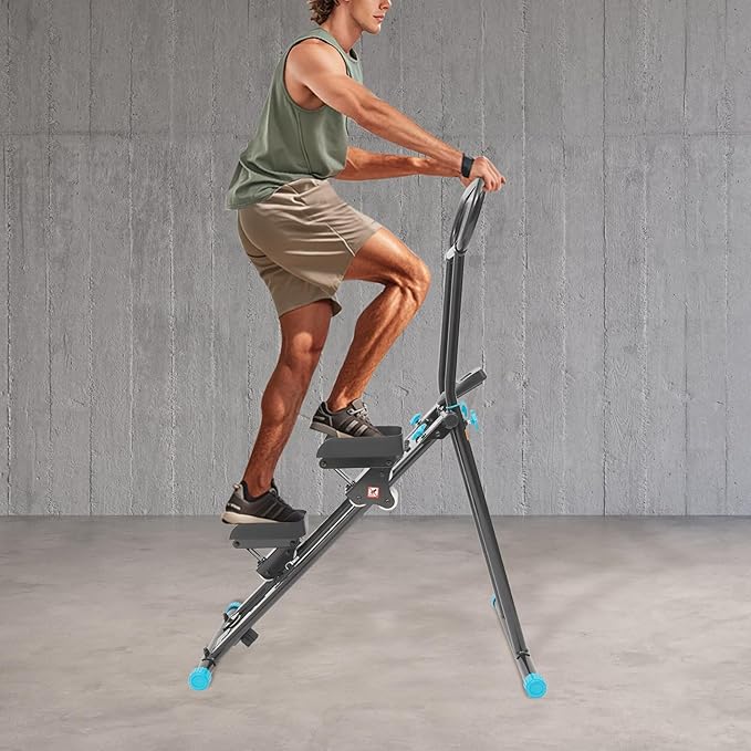 Stair Stepper Vertical Climber Machine with LCD Screen Compact Folding Cardio Exercise Climber Stair Climber for Living Rooms, Home Gyms, Apartments Foldable Design 300 lbs Capacity