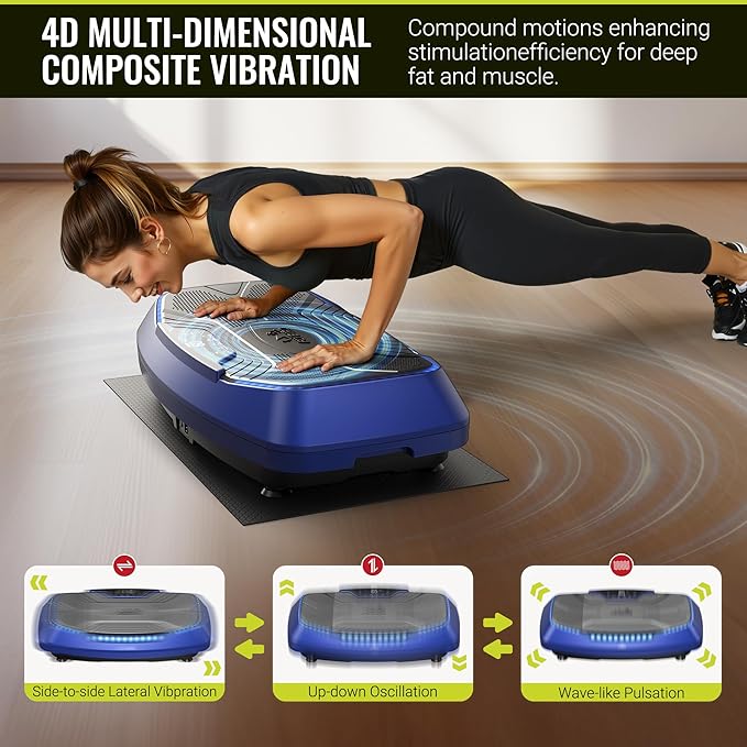 FLYBIRD Vibration Plate Exercise Machine, Adjustable Speed High Intensity Vibration for Muscle Toning Weight Loss Lymphatic Drainage, Full Body Workout Vibration Plate