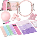 Pilates Kit, Pilates Essential Kit for Women, Pilates Equipment with 14.5" Pilates Ring and Ball, Resistance Bands,Dumbbells & Grip Socks Accessories, Home Pilates Workout Kit for Starter