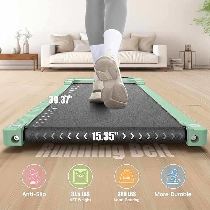ANCHEER Walking Pads, 2 in 1 Under Desk Treadmill 2.5HP Compact Running Machine with Remote Control, 300lbs Weight Capacity for Home/Gym/Office,Ultra-Quiet, Installation-Free