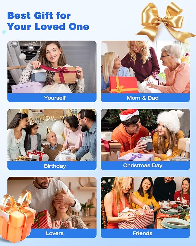 KINGJOY Neck and Shoulder Massager with Heat, Shiatsu Neck and Back Massager for Back, Shoulder, Legs, 2025 Upgraded 4D Kneading Deep Tissue Pain Relief, Gifts for Women/Men/Mom/Dad, Plug-in Use Only