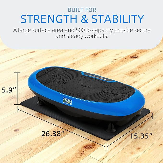 Fitvids Vibration Plate Exercise Machine Workout Vibration Fitness Platform with Resistance Loops and Resistance Band,Various Sizes