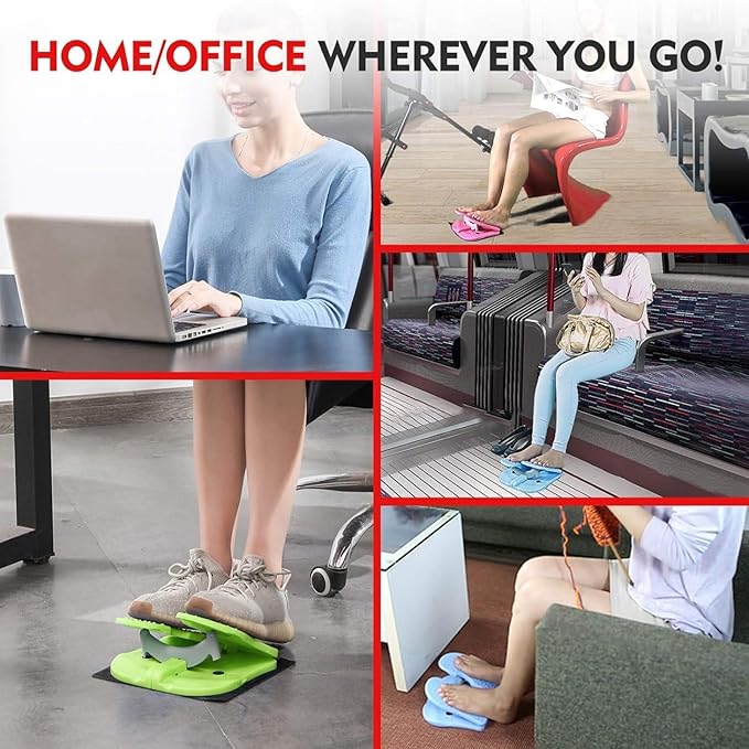 Leg Exerciser for Seniors While Sitting – Under Desk Foot Pedal & Massager for Circulation, Muscle Relief, and Varicose Vein Support at Home or Office