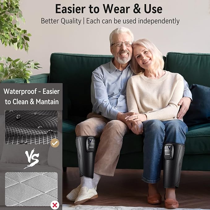 FIT KING Upgraded Cordless Calf Massager for Circulation, Rechargeable Leg Compression Massager for Pain Relief, Relax, Edema & Muscle Recovery, 3 Modes Intensities, Gift for Mom Dad, Athlete