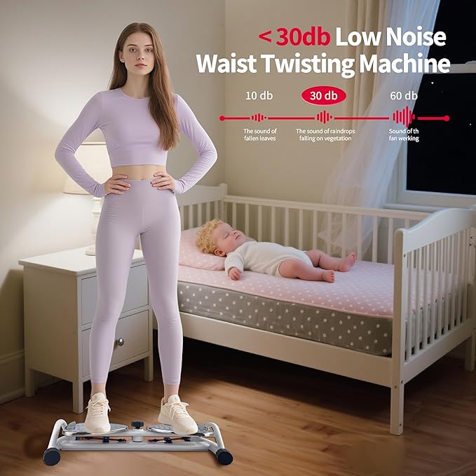 Waist Twister Ab Machine – Ab Twister Board for Exercise, Core & Waist Twisting Fitness Tool, Quiet Twist Exercise Machine with All-Metal Anti-Slip Footrest, 500 lbs Capacity, Home Gym Equipment