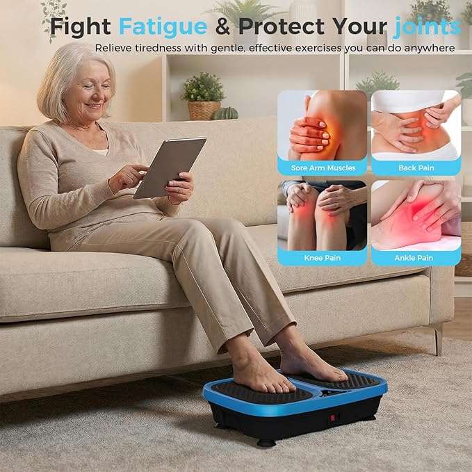 OLIXIS Vibration Plate Exercise Machine with 9 Auto Modes, Full Body Workout Vibrating Platform with LED Touch Screen & Pull Ropes for Weight Loss, Home Gym Fitness Equipment for Women Men