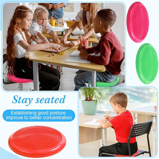 Libima 8 Pcs Wiggle Seat for Sensory Kids Flexible Wobble Cushion Non Slip Balance Disc for Adults Core Strength Physical Exercise Improve Posture School Home Office