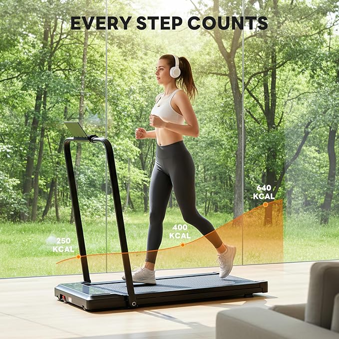 Sweetcrispy Compact Treadmill for Small Spaces, Quiet Under-Desk Walking Pad, Slim & Portable Design for Home Office Workouts, Easy to Store, Ideal for Apartments and Work-from-Home Fitness