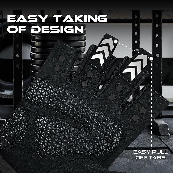 BEAST RAGE Workout Gloves for Men & Women - Fingerless Gym Gloves with Palm Protection, Breathable & Lightweight for Weightlifting, Cycling & Pull Up