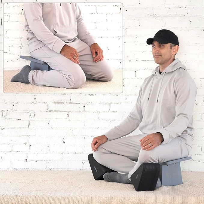 Ungloo Meditation Bench | Wide & Tall Sturdy Stable Cross Legged & Kneeling Stool | Easy on HIPS and Knees | Prayer Bench | Lightweight Sustainable Bamboo Stool