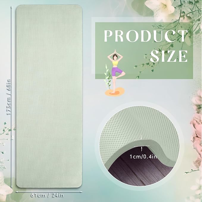 Timgle 6 Pcs 10mm Thick Yoga Mat Bulk, 68 x 24 Inches, Anti-slip Tear-resistant Exercise Mat Adult Kids Gym Mats for Fitness, Stretching, Workout and Studio, Outdoor Yoga, Pilates