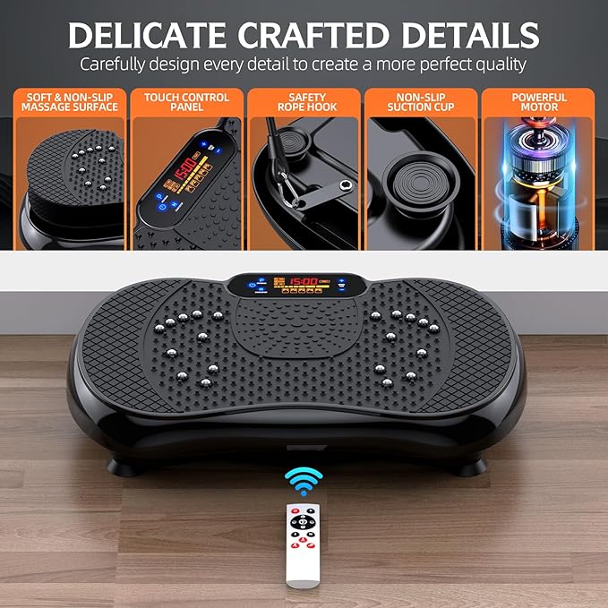 Vibration Plate Exercise Machine, Lymphatic Drainage Machine for Weight Loss, Shake Vibrating Plate Full Body Workout Fitness Platform, Vibration Board For Shaping Wellness,Home Sport Gym-330lbs
