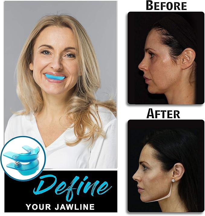 Jawline Exerciser & Face Exerciser for Women & Men - Device & Tool for TMJ and Jaw Exerciser for Facial Fitness to Strengthen Facial Muscles, Remove a Double Chin & Facial Toning - Clear