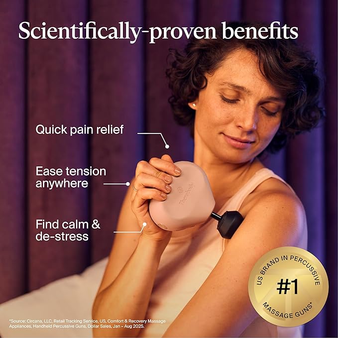 TheraGun Mini (3rd Generation) by Therabody – Ultra-Portable Massage Gun and Travel Essential for Fast, Effective Pain and Tension Relief Anywhere (Desert Rose)