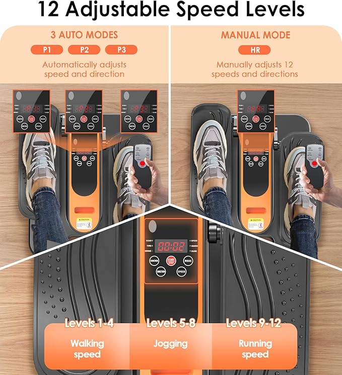 2025 New Under Desk Elliptical Machine,Portable Seated Pedal Exercise Machine for Seniors, 12 Adjustable Speed Elipse Leg Exerciser with Remote Control,Quiet Foot Exercise Machine for Home Office