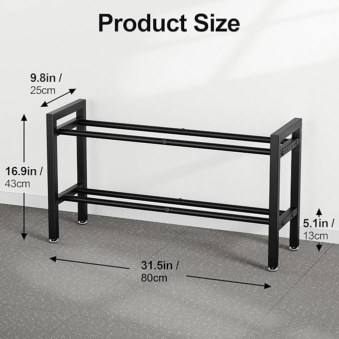 Dumbbell Rack 2-Tier Adjustable Weight Rack For Home Gym Dumbbells Kettlebell (Rack Only)