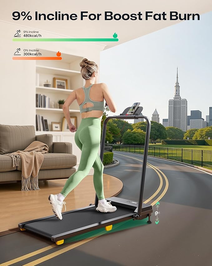 UREVO Walking Pad with Incline, Portable Under Desk Treadmill, 2.5 HP Walking Treadmill Pad for Home and Office, Walking Jogging Running Machine with Remote Control and LED Display