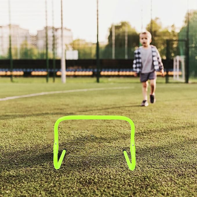 Adjustable Height Football Training Hurdles Green PVC Plastic Agility Hurdle for Professional Soccer Speed for Agility and Speed Training
