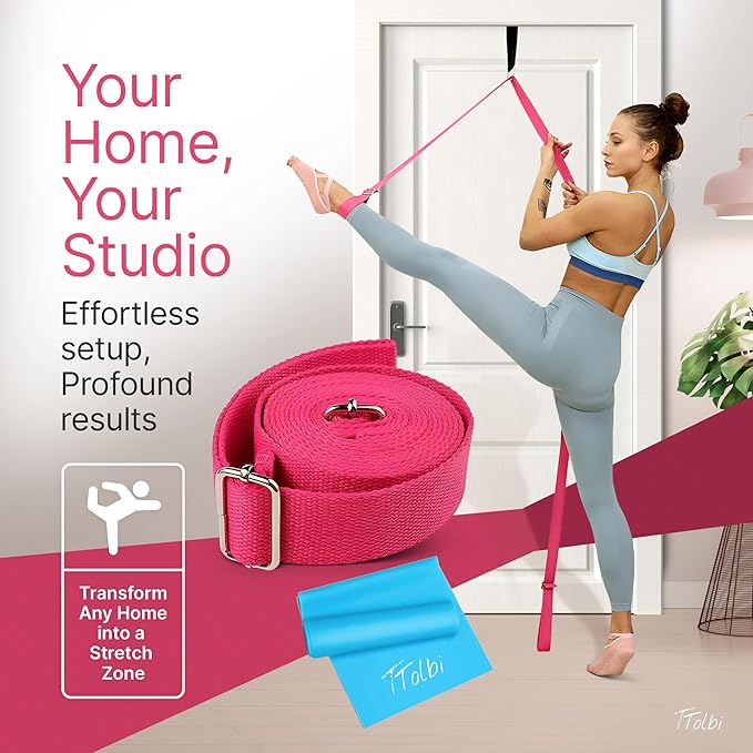 2-Pack Stretching Bands for Dancers – Premium Ballet Stretching Band & Door Anchor Strap for Flexibility – Dance Equipment for Splits, Yoga, Cheerleading, Gymnastics, and Pilates Training
