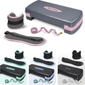 SAKAE Exercise Step Platform Set with Ankle Weights & Measuring Tape, Adjustable Height 2 Level Risers Workout Step Trainer, Aerobic Steppers for Home Gym Exercise Fitness Workout, Multiple Colors